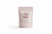 Agua de Rosas packet with label F1EBE4 background colour 
