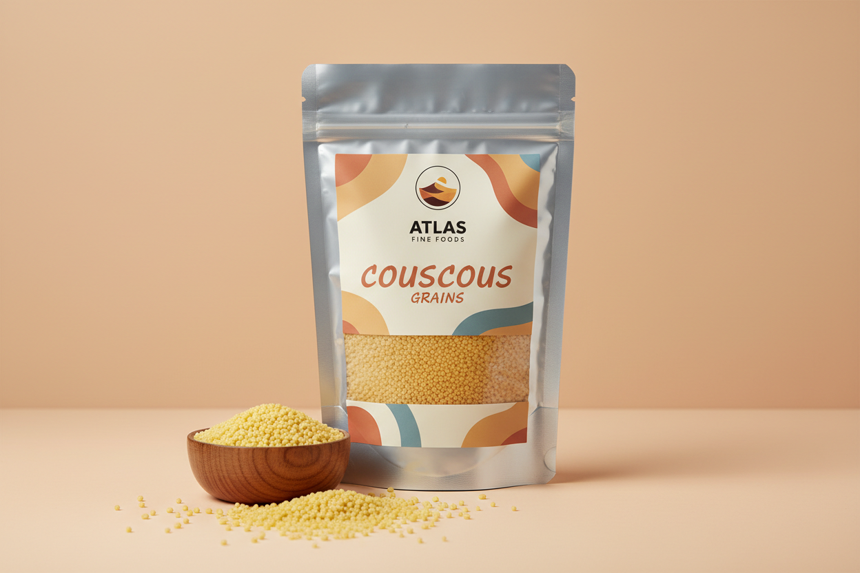 Cuscús packet with label F1EBE4 background colour 