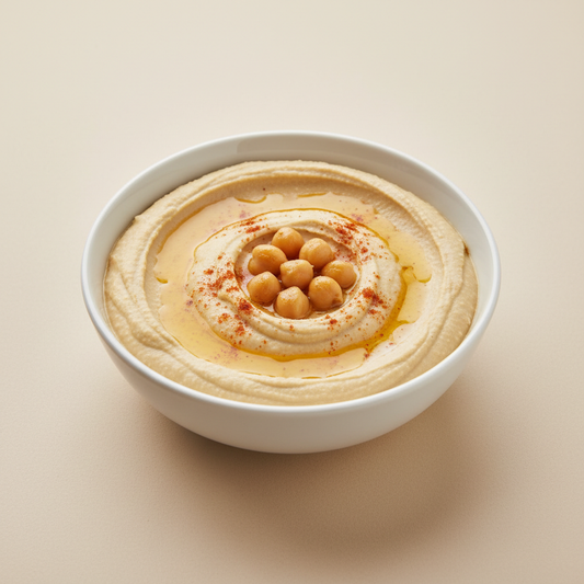 Hummus Clásico F1EBE4 background colour 