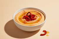 Hummus de Pimiento Asado  F1EBE4 background colour 