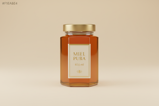 Miel Pura 650 ml  F1EBE4 background colour 