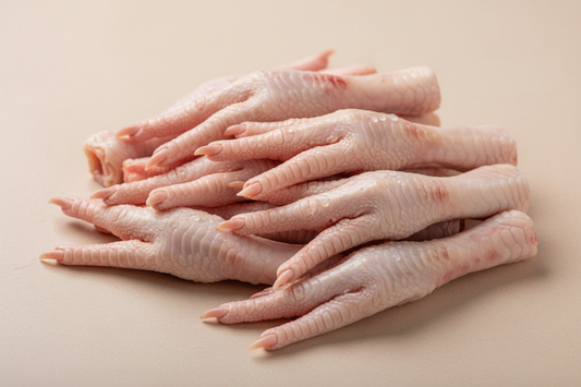 Patas de Pollo uncooked F1EBE4 background colour