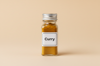 powder in small glass bottle spices bottles add name label curry